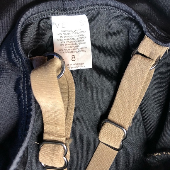 Brown and Black Swimsuit with Ruched Design - Picture 11 of 16